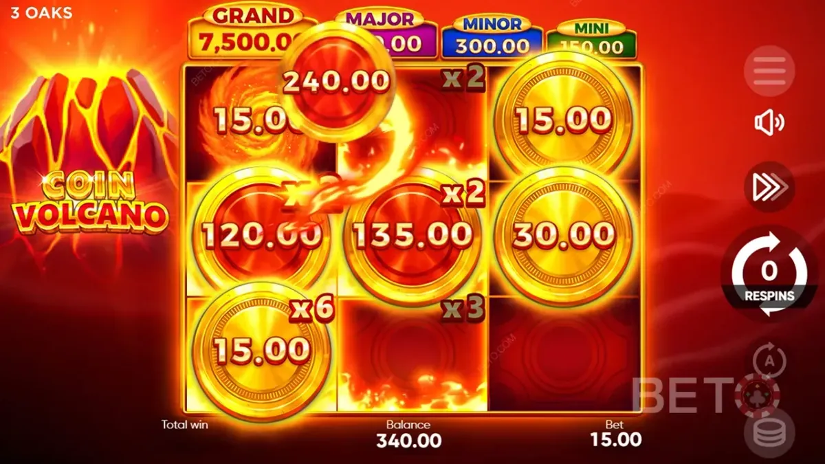 Coin Volcano Online výherní automat Coin Volcano s bonusovými mincemi a jackpoty
