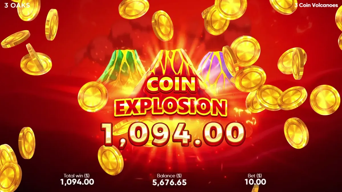 Coin Volcano Výhra 1094.00 v kasinovém slotu Coin Explosion