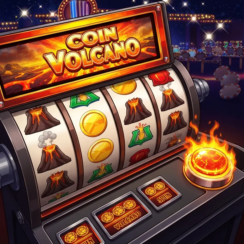 Coin Volcano Kasino hrací automat 'Coin Volcano' s otáčejícími se válci